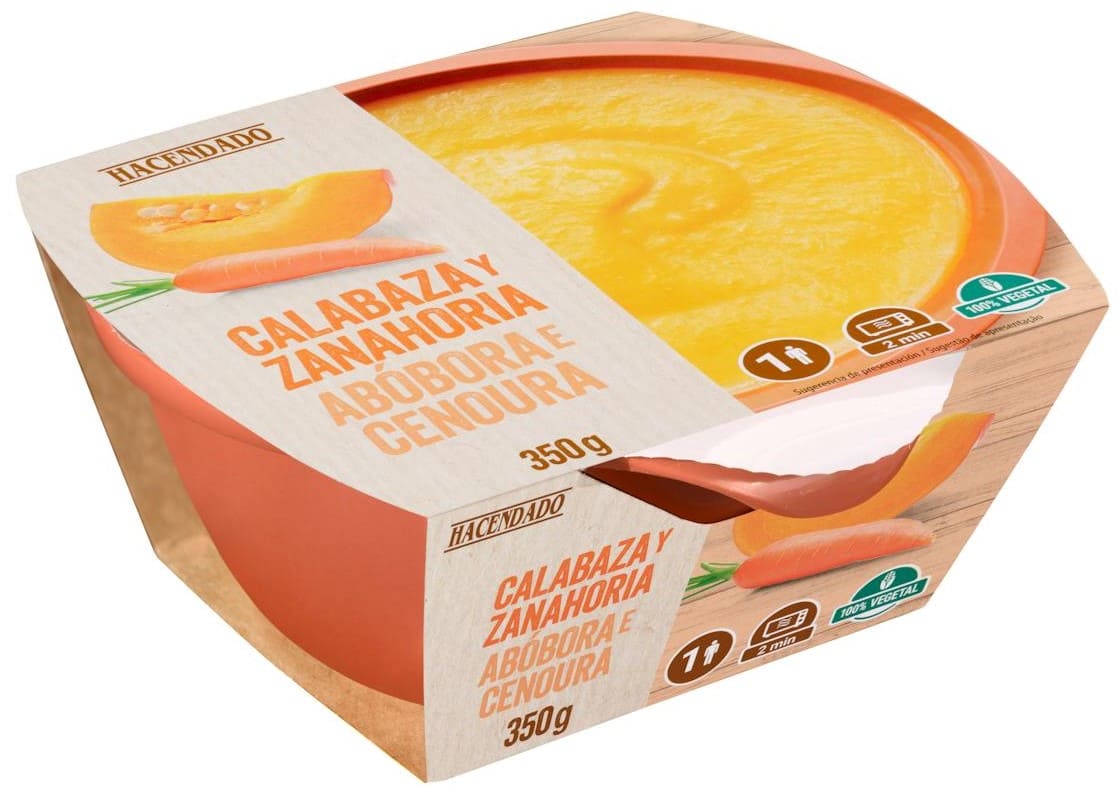 Crema de calabaza y zanahoria Hacendado