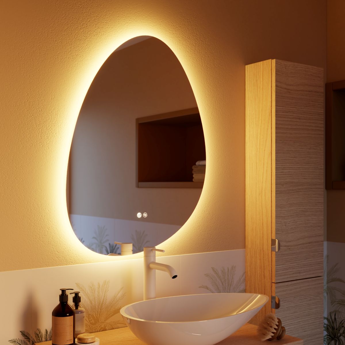 Espejo de baño LED Modern Pebble de Leroy Merlin