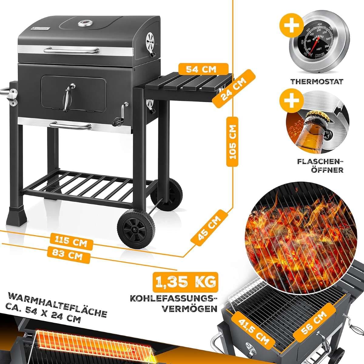 KESSER Parilla de Carbón con Carrito Grill en Amazon