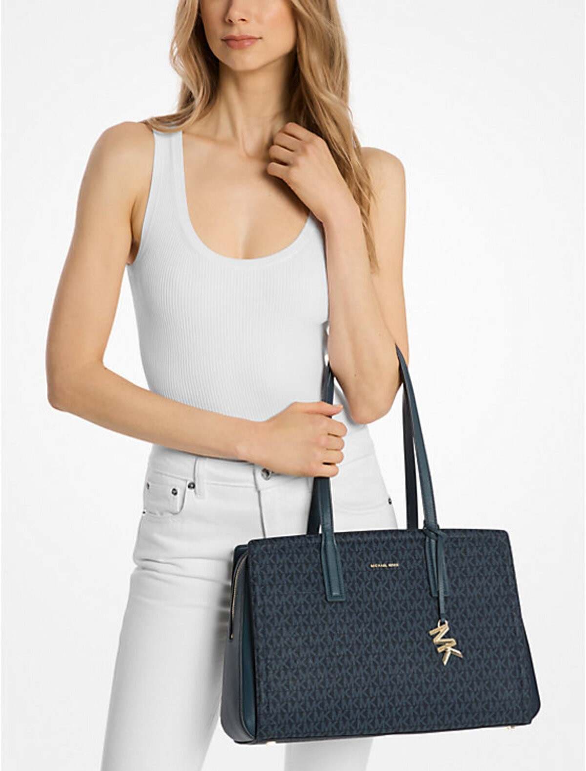 Bolso tote Laila mediano con logotipo de Michael Kors
