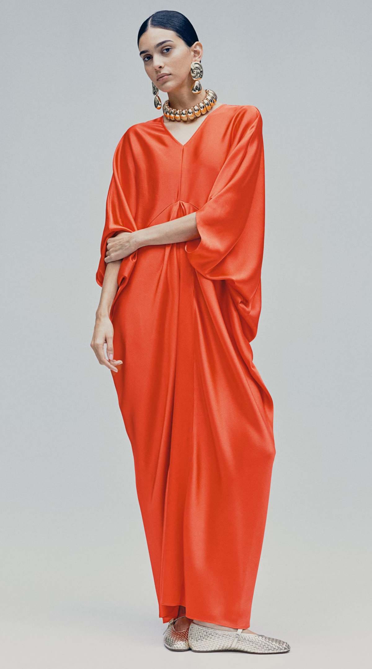 Vestido caftán de satén de H&M 1