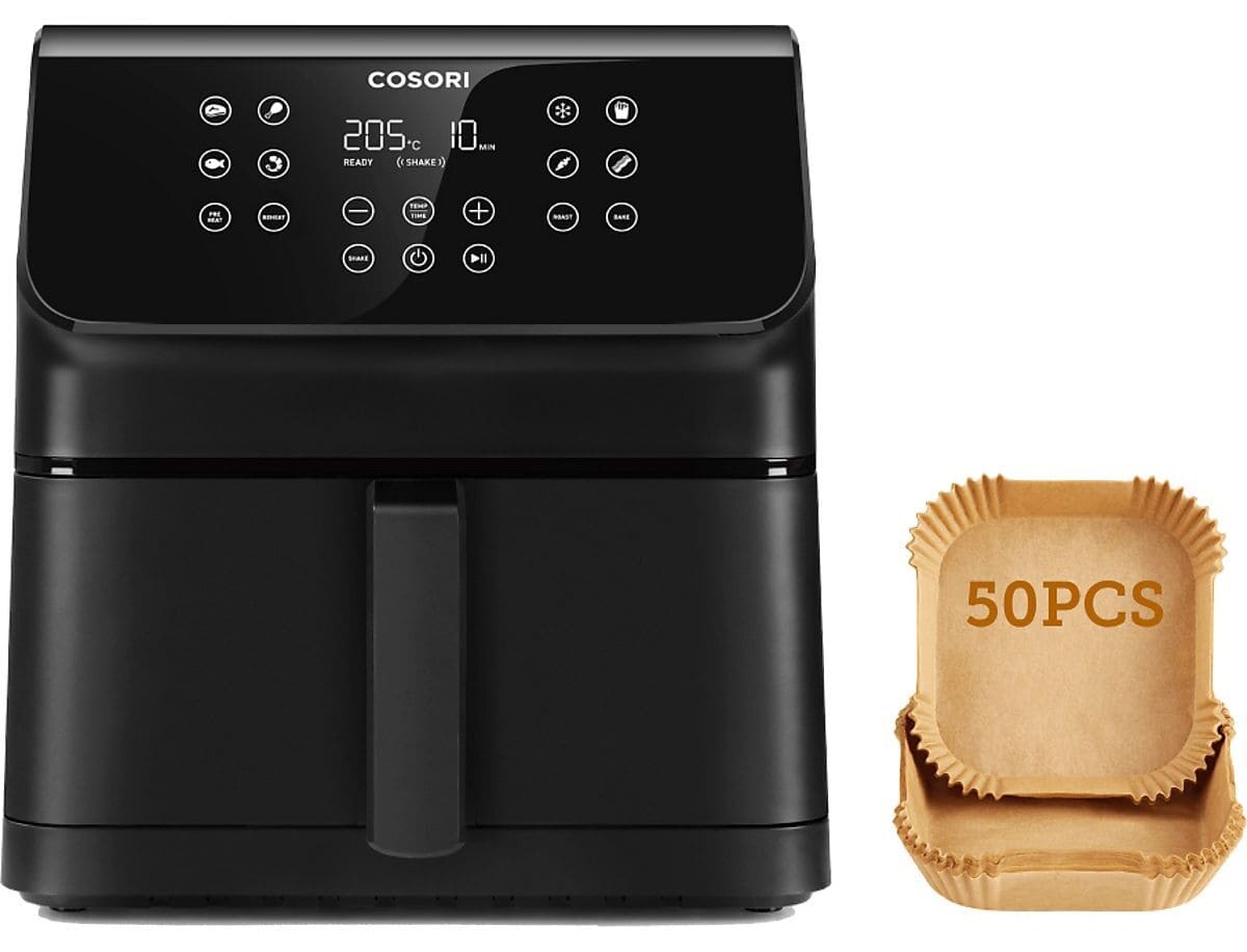 La freidora de aire Cosori Premium II Chef Edition de color negro en MediaMarkt