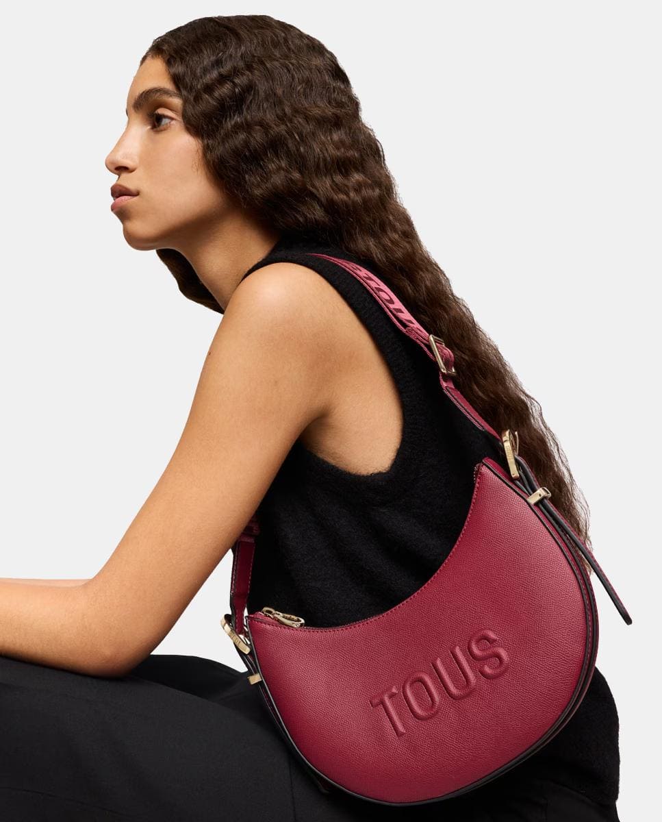 Bolso bandolera mediano con cierre de cremallera y asa regulable