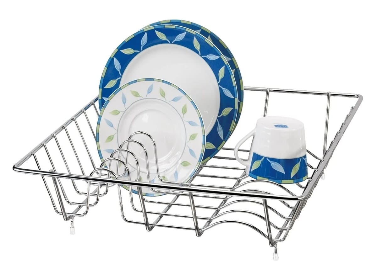 Escurreplatos de rejilla en cromo brill. de metal cromado