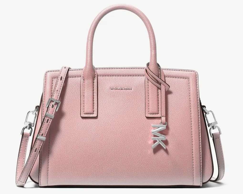 El nuevo bolso satchel Laila mediano de piel en color rosa ahumado de Michael Kors