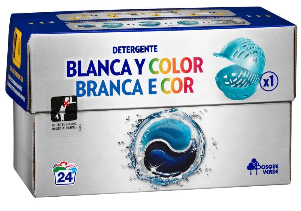 Detergente ropa blanca y de color Bosque Verde en cápsulas para lavadora