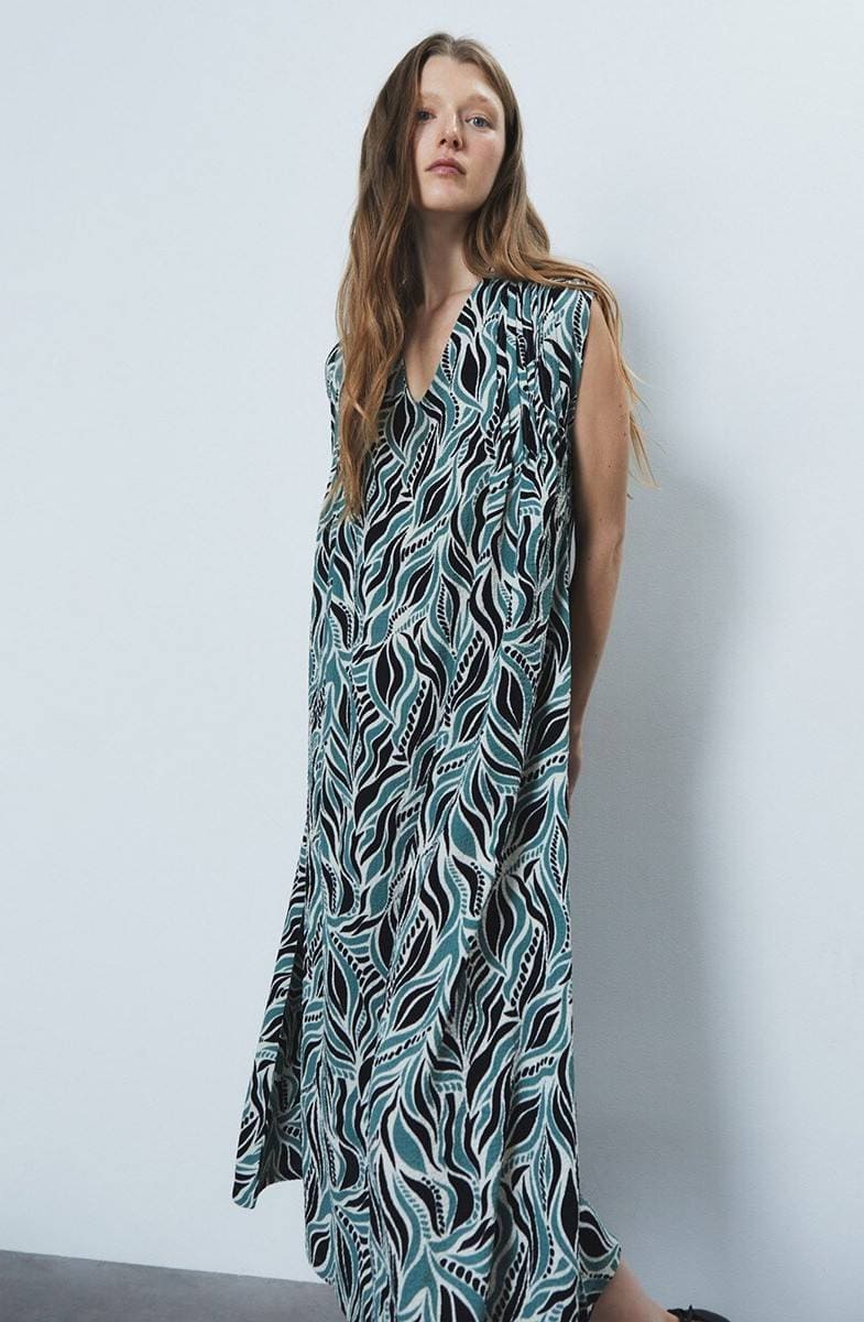 Sfera Vestido jaretas estampado