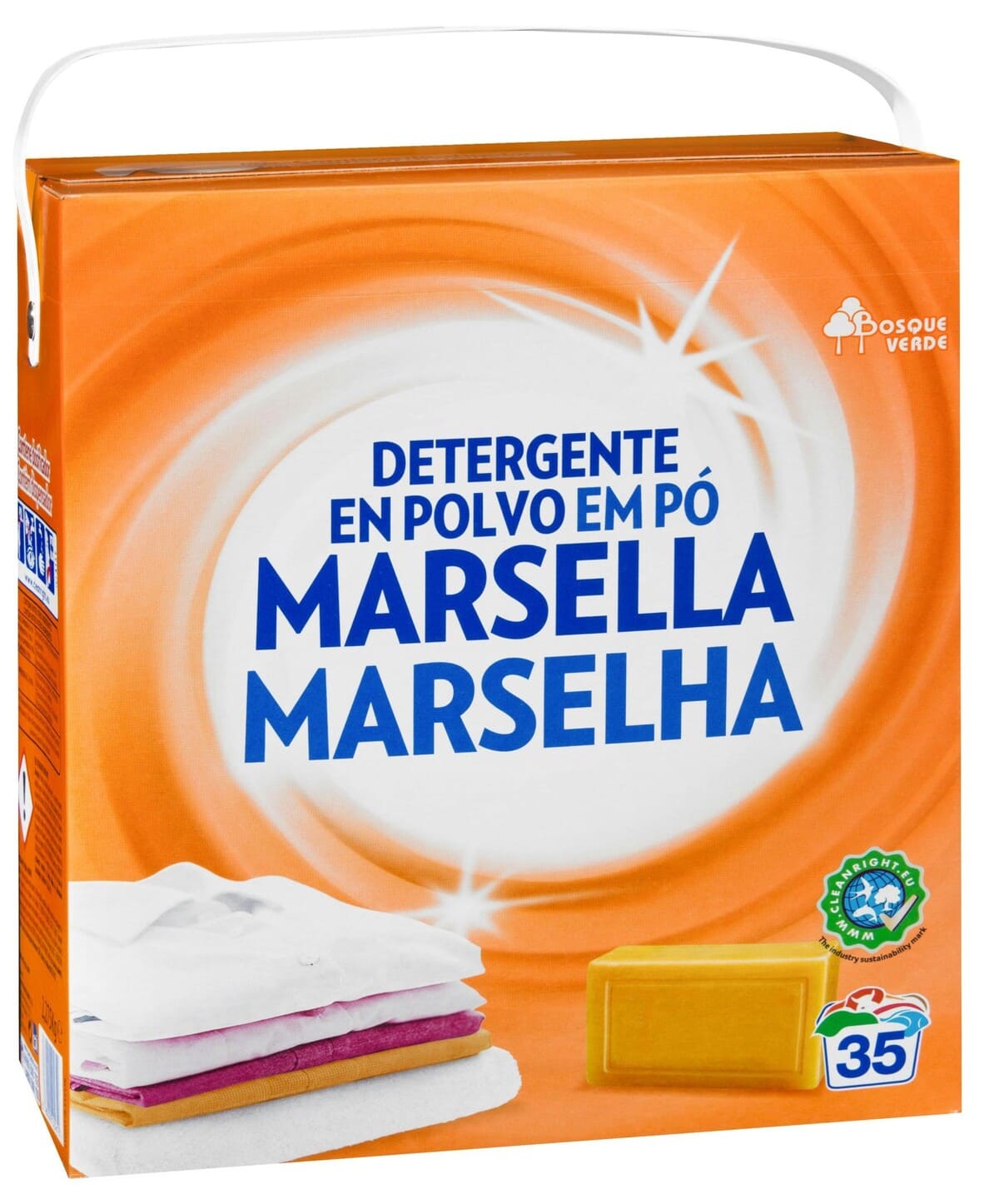 Detergente ropa jabón de Marsella Bosque Verde en polvo