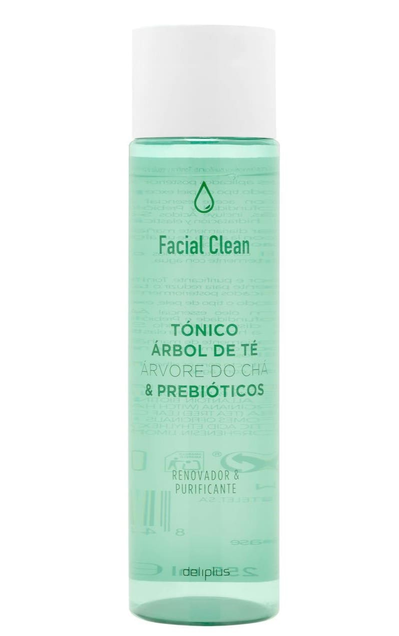 Tónico facial árbol de té y prebióticos Facial Clean Deliplus