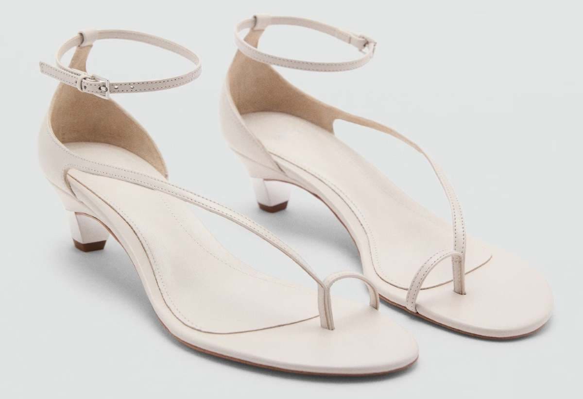 Sandalia piel tira de Mango