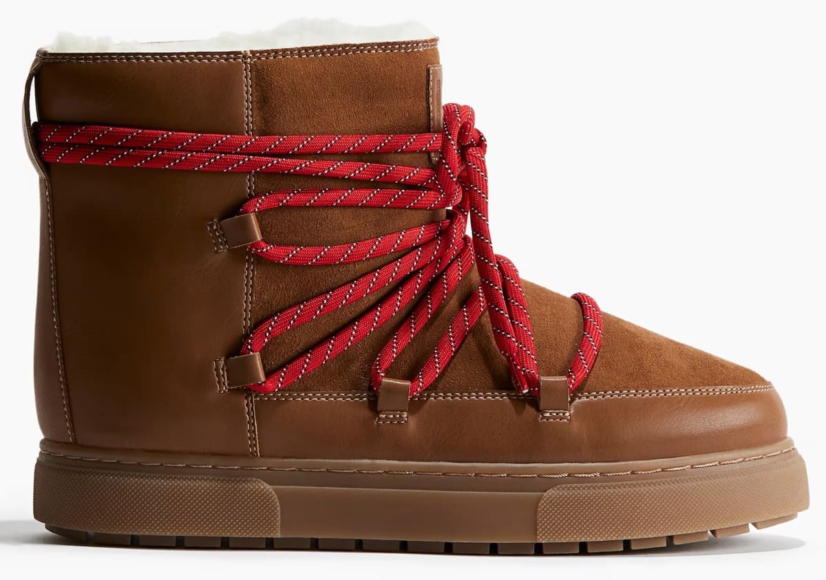 Las botas acolchadas con cordones en color marrón de H&M