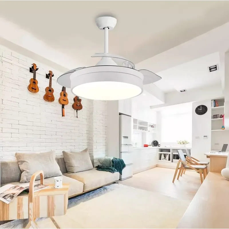 El ventilador de techo LED Messe 72W blanco ultra silencioso de Leroy Merlin