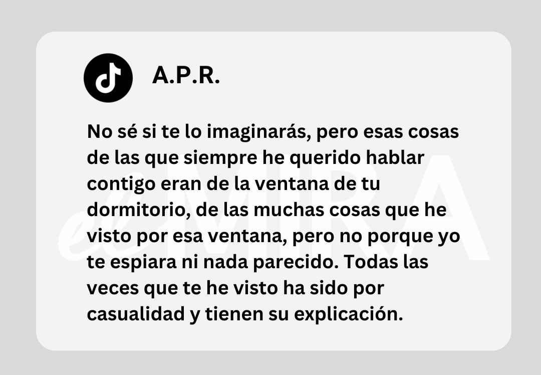 Contacto en Tik Tok de A.P.R. a la menor