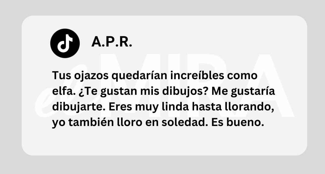 Primera conversación en TikTok de A.P.R. a la menor