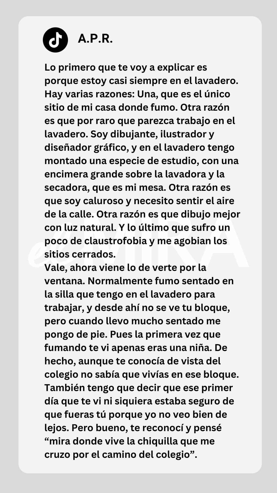 Cuarta conversación en Tik Tok de A.P.R. a la menor