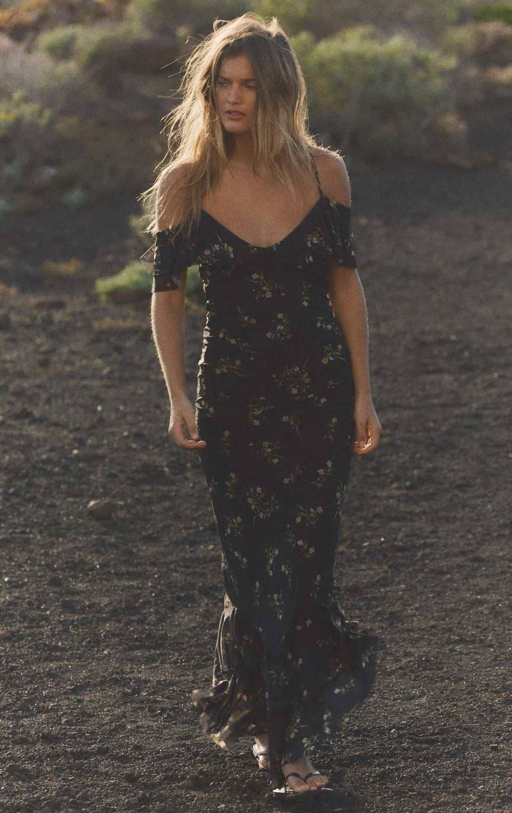 Top tul estampado de Zara