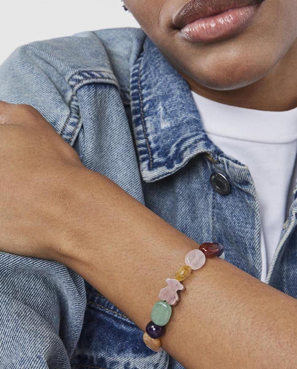 Pulsera Color en plata y rodonita