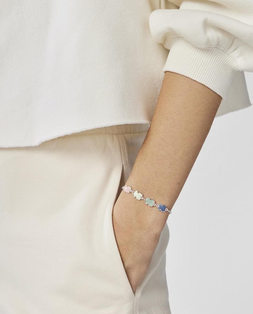 Pulsera New Color de plata con piedras