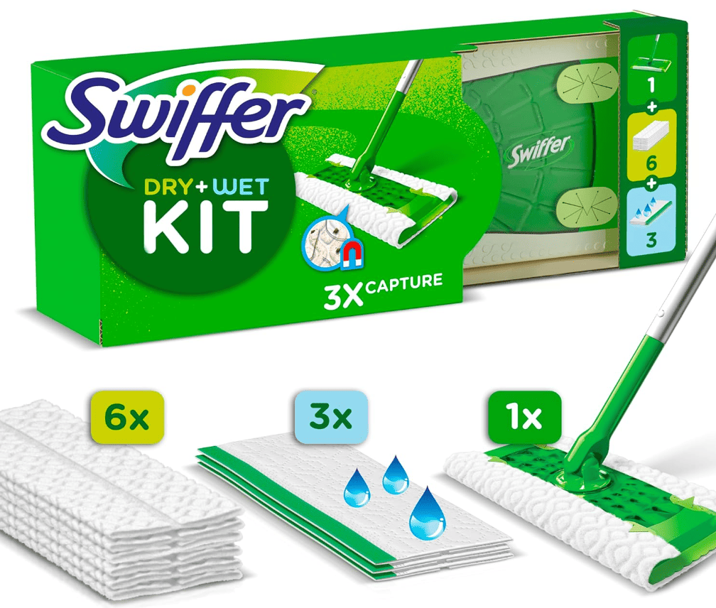 Kit básico de limpieza en seco y húmedo de Swiffer