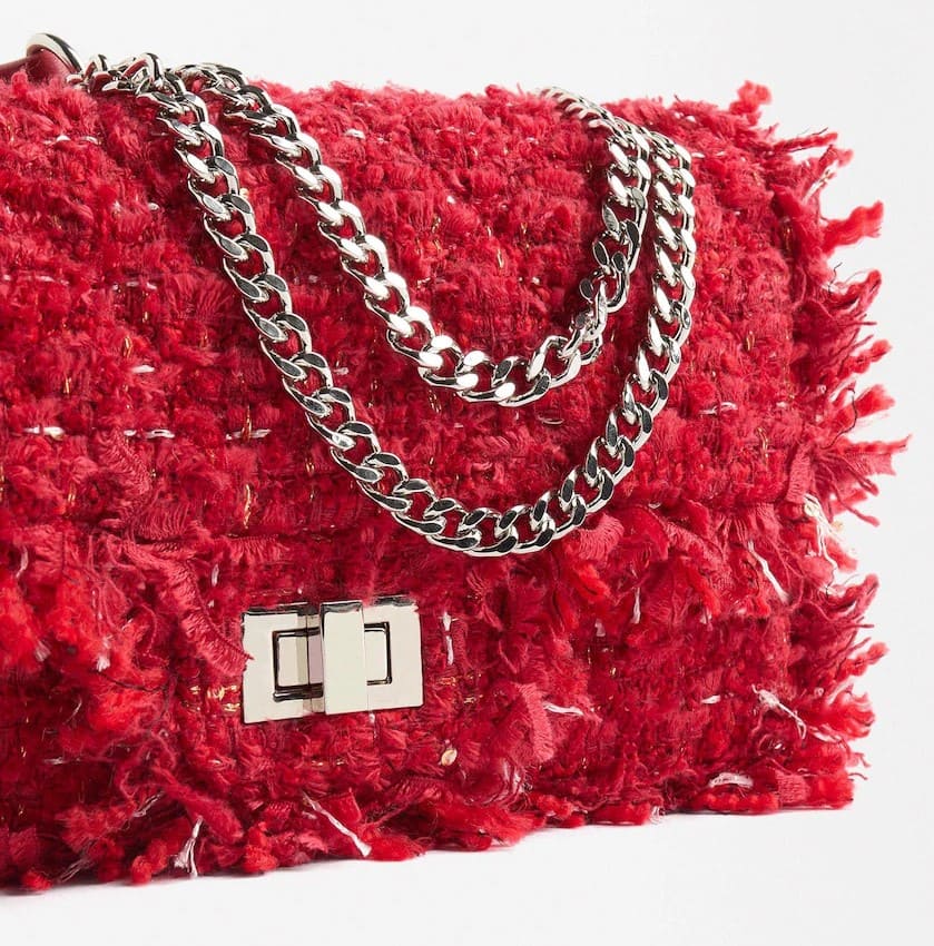 Bolso de fiesta estilo tweed convertible a bandolera Parfois