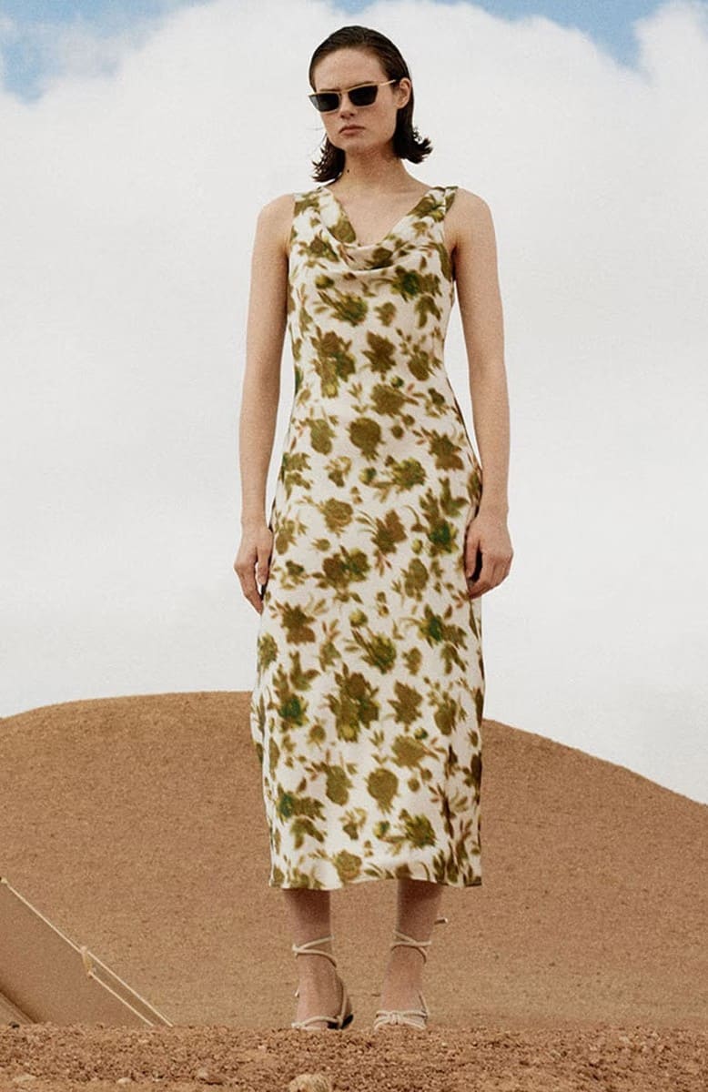 Sfera Vestido lencero estampado