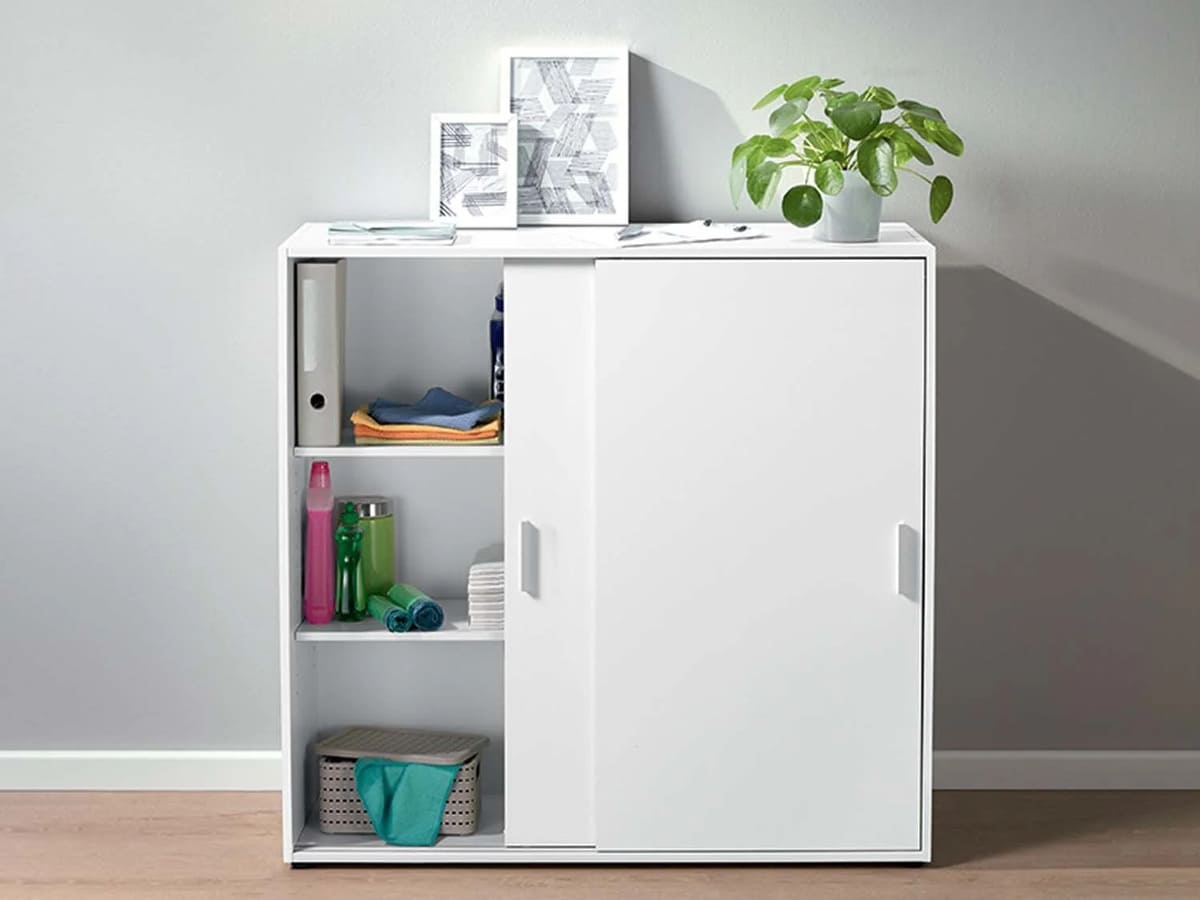 Armario de almacenaje con 2 puertas correderas