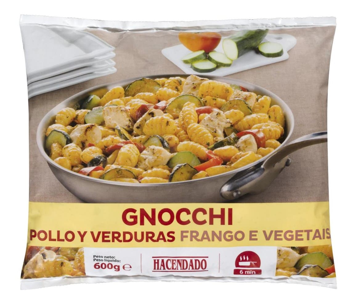 Gnocchi de pollo y verduras Hacendado ultracongelados