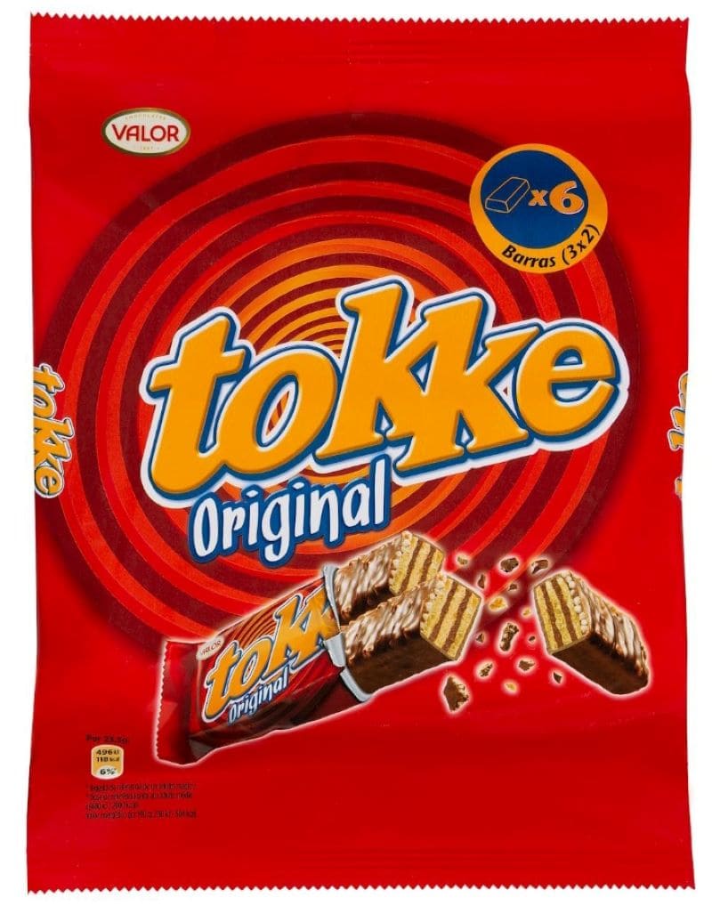 Barritas de barquillo Tokke original bañadas de chocolate con leche Valor