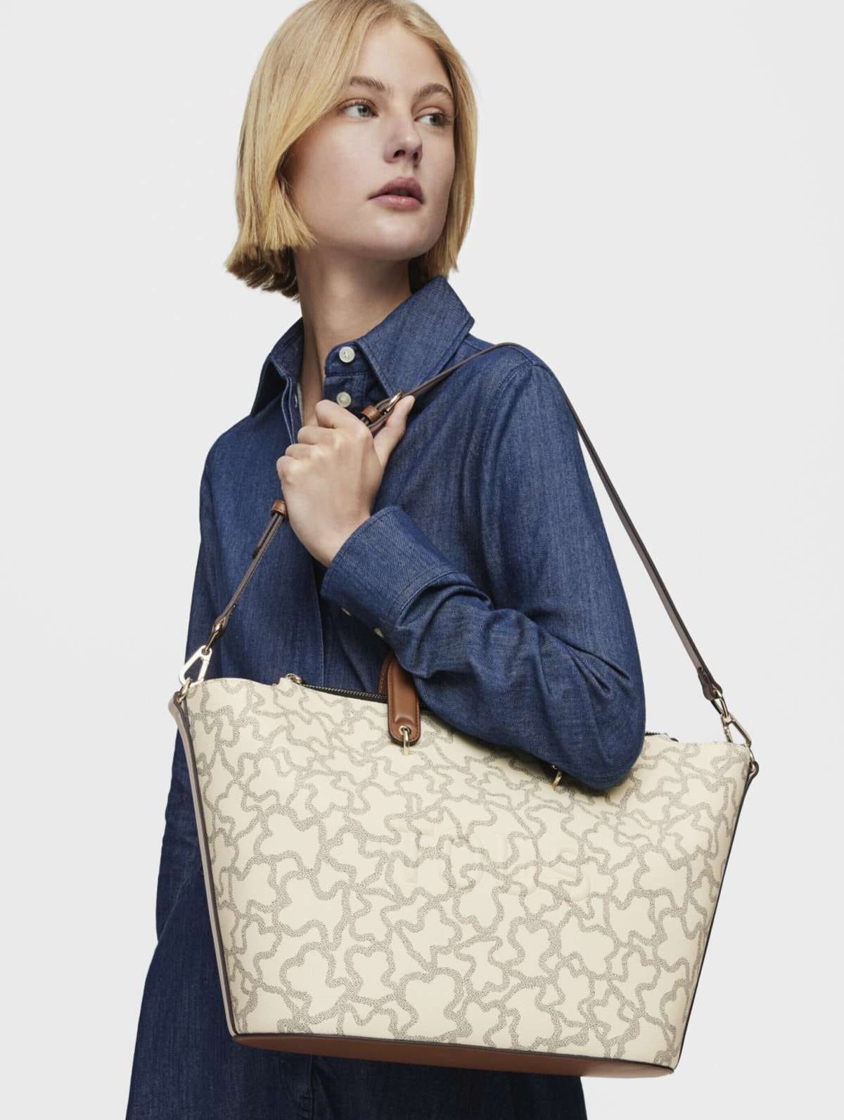 Capazo grande beige Kaos Icon de TOUS