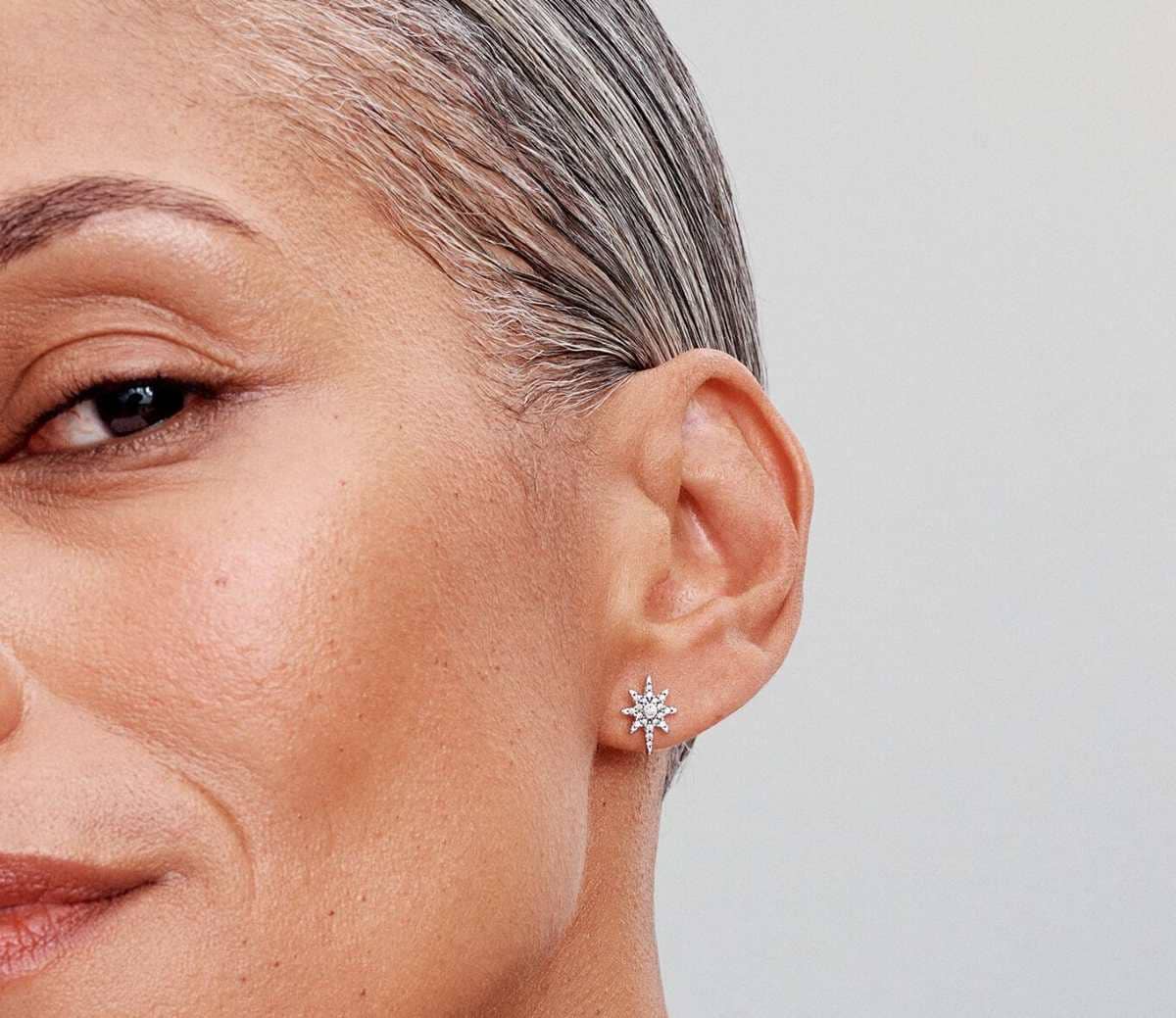 Pendientes de botón Estrella Polar Brillante de Pandora