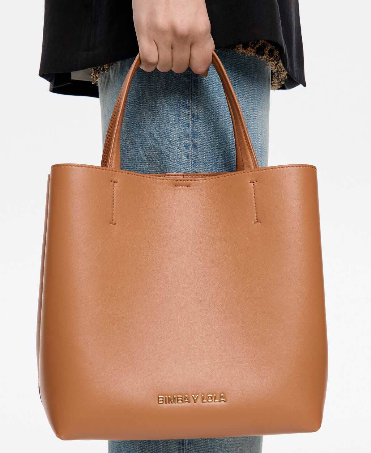 Bolso Chihuahua grande piel miel de Bimba y Lola