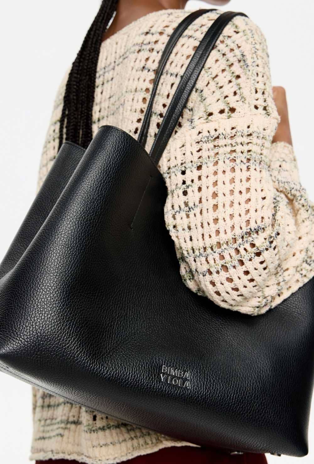 Bolso shopper Chihuahua grande piel negro de Parfois