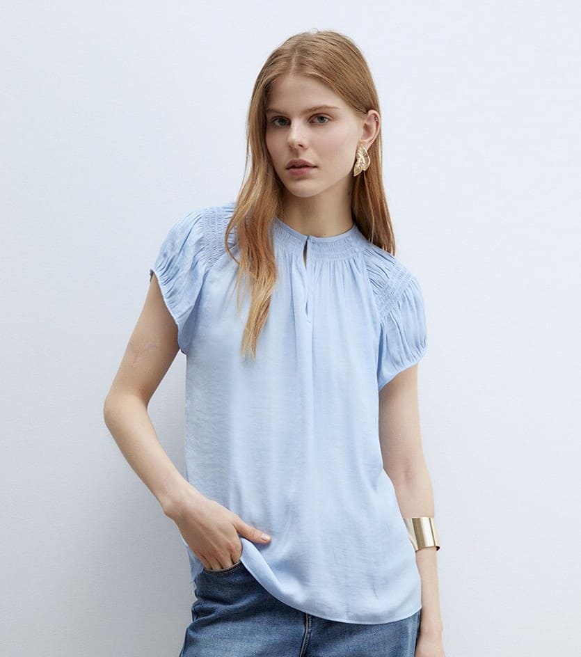 Sfera Blusa gomas cuello en El Corte Inglés