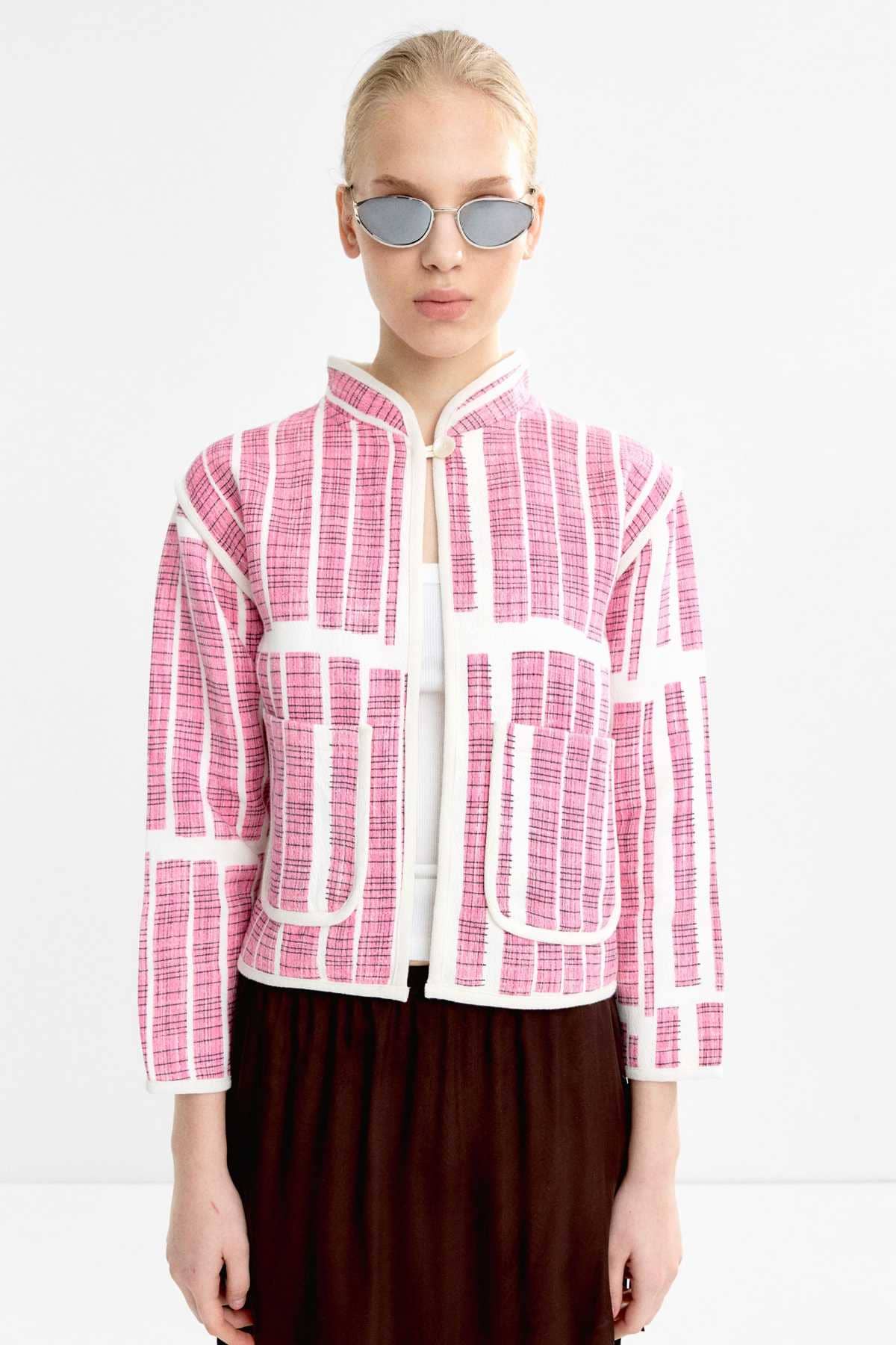 Chaqueta 100 algodón a rayas de Parfois