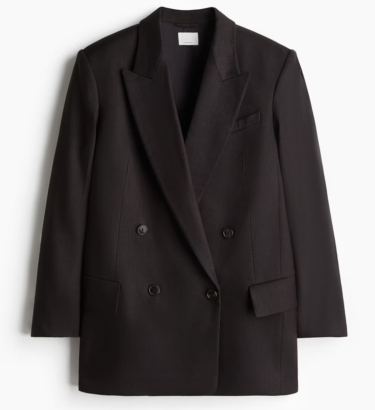 La chaqueta americana en mezcla de lino en color marrón oscuro de H&M