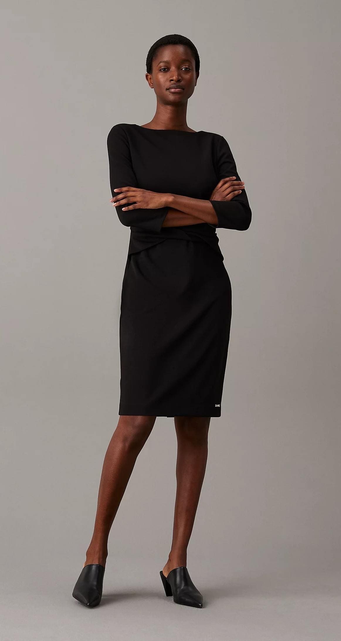 Vestido slim de neopreno con detalle de giro de Calvin Klein