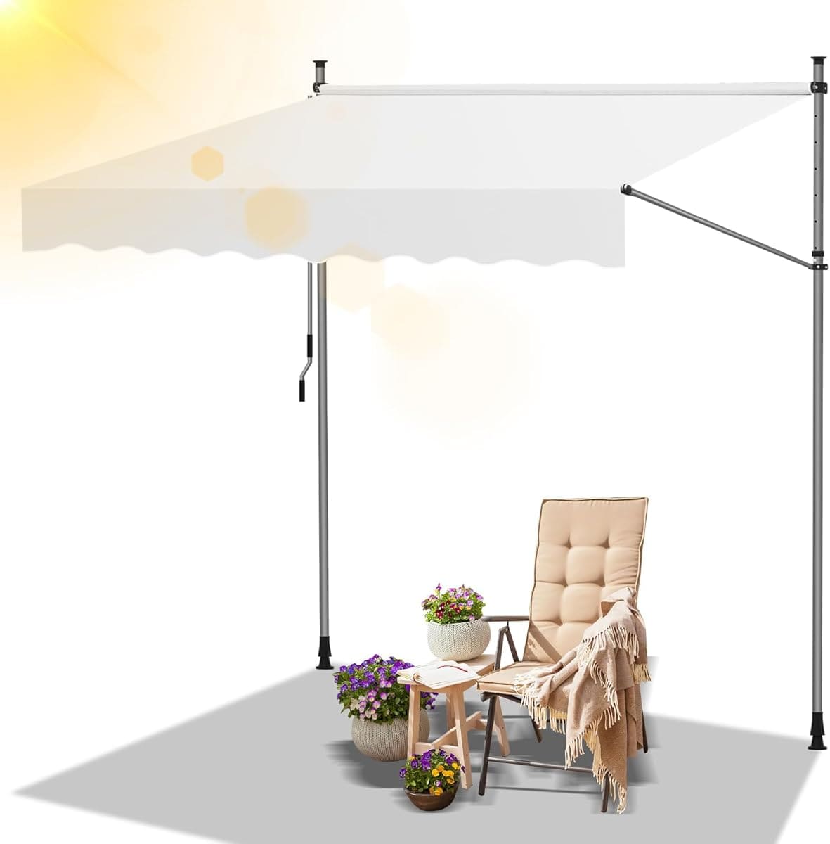 El toldo para balcón con manivela manual y retráctil de Daromingo en Amazon