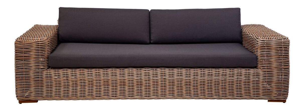 El sofá de jardín con cojín de exterior de aluminio Kenia II en color gris de Leroy Merlin