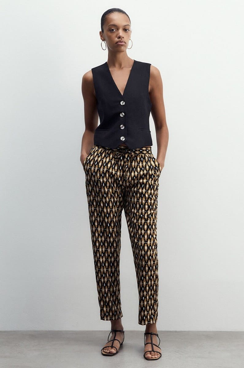 Sfera Pantalón fluido estampado