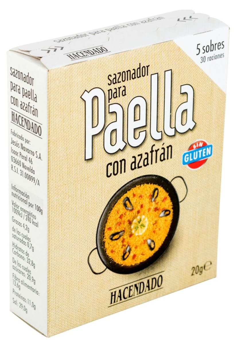 Sazonador para paella con azafrán Hacendado