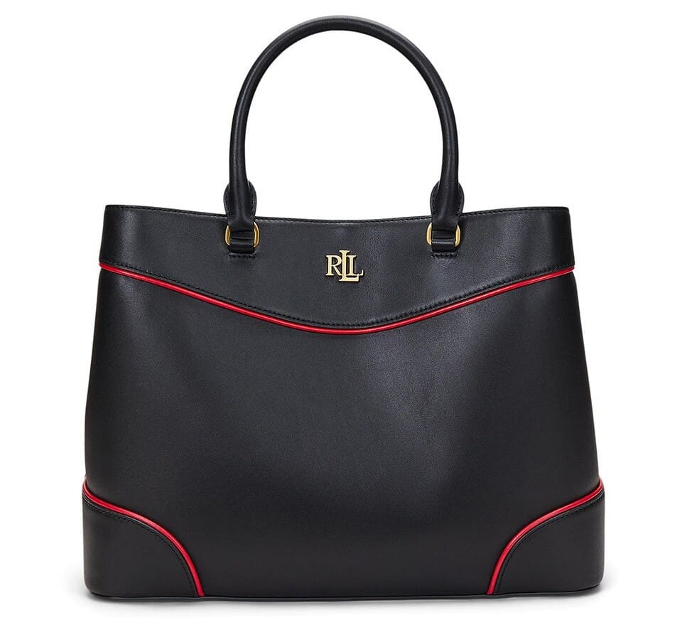 Lauren Ralph Lauren Bolso satchel de mujer Marcy grande de piel