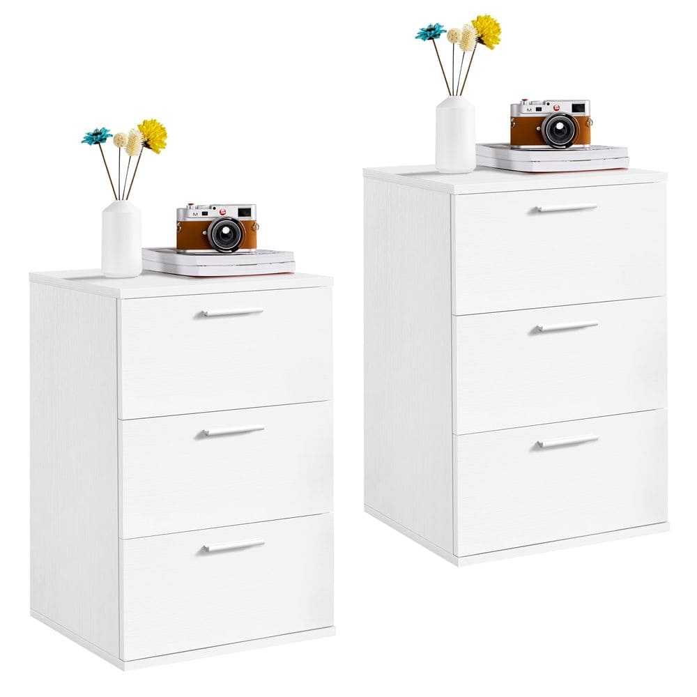 Mesitas de noche clásicas de 3 cajones