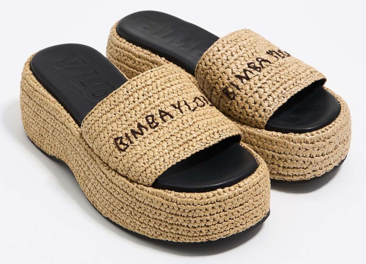 Sandalia plataforma rafia natural de Bimba y Lola