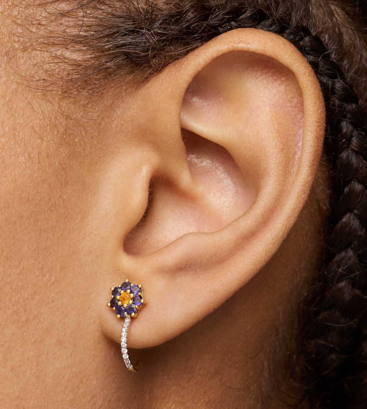 Pendientes de oro, gemas y diamantes Daisy de TOUS