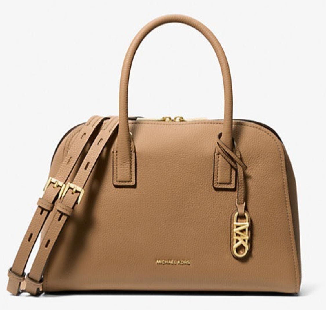 El nuevo bolso satchel Ashton mediano de piel granulada en color marrón cáscara de Michael Kors