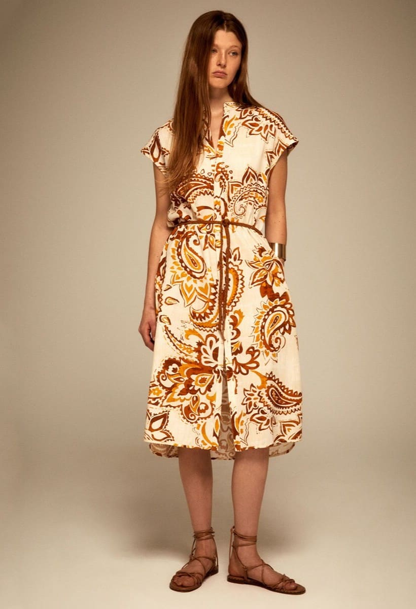 Vestido estampado cinturón de Sfera