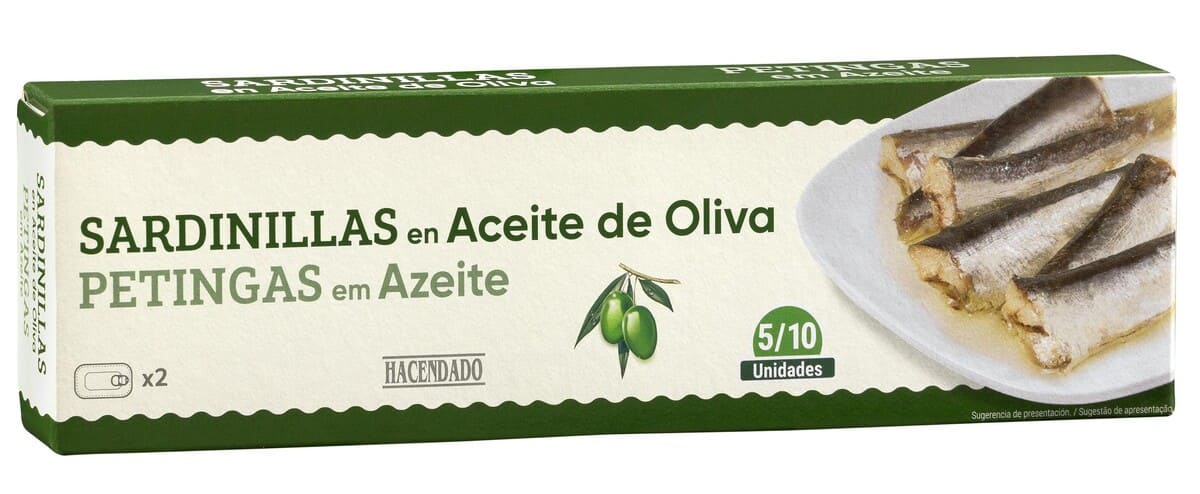 Sardinillas en aceite de oliva Hacendado