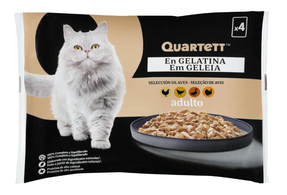 Gelatina gato adulto selección de aves Quartett