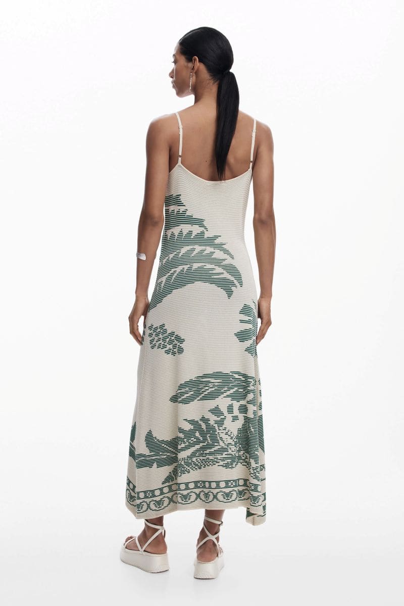 Vestido textura palmeras