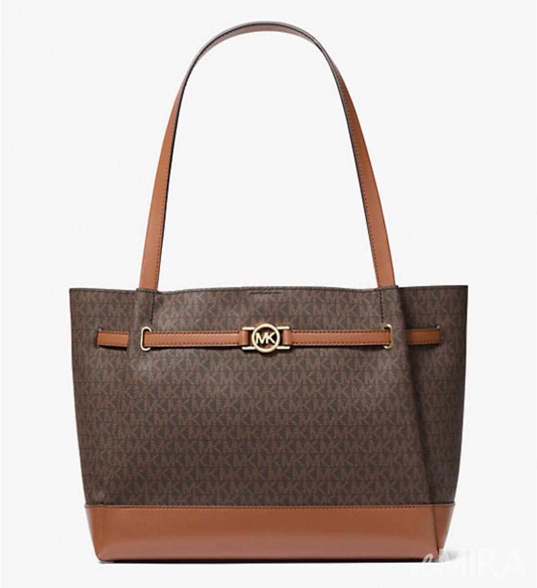 El bolso tote Reed grande con logotipo en color marrón de Michael Kors